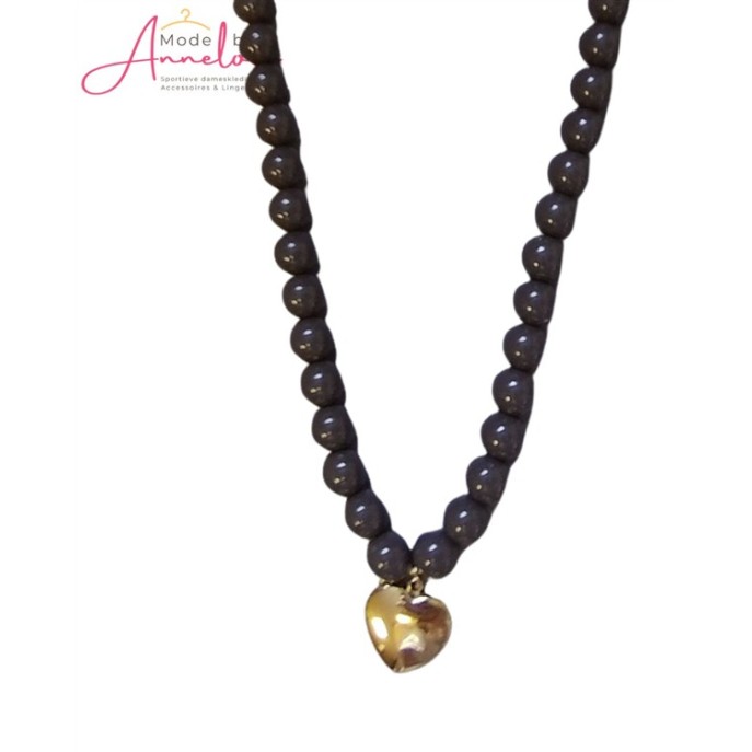 Sweet7 Ketting kort hartje 101241039 Bruin